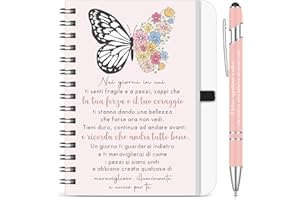 Hestya 2 Pezzi Regalo Motivazionale Taccuino con Frasi Motivazionali Penne Motivazionali Italiano Regali Incoraggiane per Studenti Colleghi Donna Familiari Insegnanti Amici Compleanni Natale