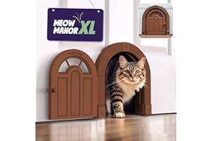 PURRFECT PORTAL Cat Door Interior Door - Meow Manor Extra Large Pet Door, 26 x 28 cm, No Flap, Cat Door for Cats up to 30 lbs, Easy DIY Assembly, Safe Installation in Minutes, No Training