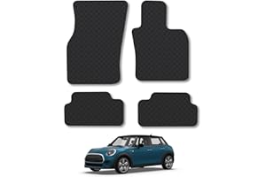 CAR MAT CO Rubber Car Mats Compatible with Mini Cooper (2014-2024) [5 Door] [F55] Tailored Fit Car Floor Mats Set Accessory Custom Fit Anti-Slip Backing Heavy-Duty Waterproof Easy-Clean Durable All Weather