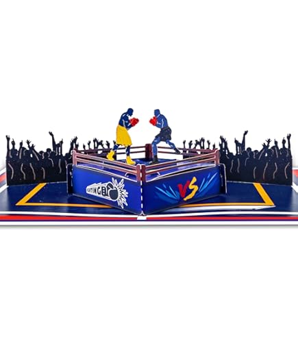 Biglietto D'Auguri Artery8 – Guantoni Da Boxe Con Acquerello, Bianco, 17,5x12,5 Cm