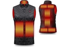 RHESHIN Gilet Femme Chauffant Taille Ajustable USB 3 Niveaux de Chaleur Chauffant avec 9 Zones de Chauffage pour Motocyclettes Camping
