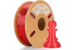 ERYONE Filament TPU do drukarki 3D, 1,75 mm ± 0,05 mm, 1 szpula, 1 kg, 95A, przezroczysty czerwony