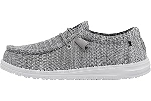HEY DUDE HEYDUDE - Men's Wally Stretch Mix Wally - Casual Slip-On Shoes - Moccasin Style, Meteorite