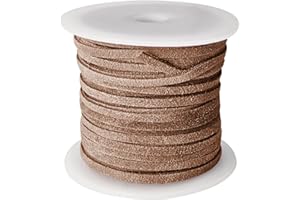 esnado Wildlederband, Lederband flach | Breite: 3 mm | Dicke: 1,5 mm | Länge: 5 Meter | Farbe: Naturbraun | ECHTES Leder - pflanzlich gegerbt | zum Basteln und zur Schmuckherstellung