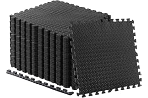 Camiraft 60 * 60CM Soft Foam Exercise Floor Mats,Interlocking Puzzle EVA mat tiles For Gym, Garage, Home, Office, Workouts, Yoga, Kids Play, Weights and workout Studio - 4Mats(16 Sq Ft)