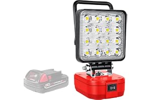 RIGIDON sladdlös bärbar LED-arbetslampa för Milwaukee M18 18V batteri, 4 tum 48W 4800LM strålkastare för utomhuslågspänningsb