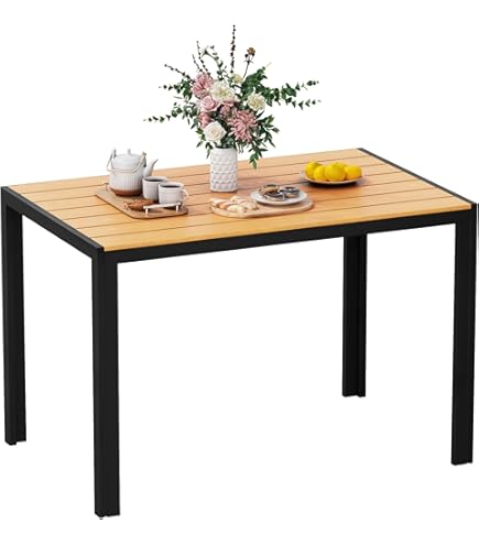 Spetebo Table de Jardin Pittsburgh en Bois d'eucalyptus - 110 x 70 cm - Outdoor Table à Manger en Bois Massif FSC huilé - Table de Jardin pour Balcon terrasse Jardin d'hiver