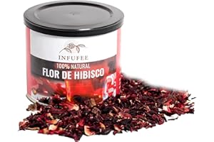 INFUFEE Flor de Hibisco 100 g - Flor de Jamaica para Te Frío - Agua de Jamaica - Infusión Te de Hibisco - Dieta Detox Drenante - Antioxidante 100% natural