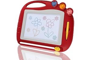 AMSNINK Zaubertafel 27.5 X 22cm, Maltafel Zaubertafel, Magnettafel Kinder, Maltafel, Zaubertafel Kinder Ab 2 Jahre, Maltafel Kinder, Magnetische Maltafel Mit 3 Form Stempel, Maltafel Kinder Ab 2 Jahre