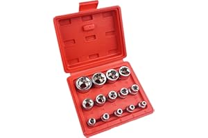 Crynvor Douille Torx Femelle 1/4" 3/8" 1/2", 14 Pièces Coffret Jeux de Douilles, Jeu de Douille E Torx E4, E5, E6, E7, E8, E10, E11, E12, E14, E16, E18, E20, E22, E24