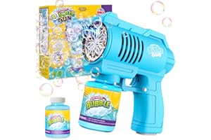 Panamalar Pistola de Burbujas para Niños, Automática Máquina de Burbujas de Jabón 10000+ Pompas/Min, Soplador de Pompas Silencioso con Luces para Fiestas Verano Al Aire Libre Regalo Boda-Azul