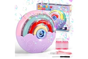 DONGQI Automatische Seifenblasenmaschine, Tragbares Regenbogen Blasenmaschine für Kinder 2000+ Seifenblasen/Min mit Seifenblasenlösung, Blasenmaschine Spielzeug für Outdoor Hochzeit Kindergeburtstag Party