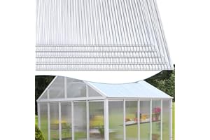 Jopassy 14 STK Hohlkammerplatte, Stegplatten Doppelstegplatten aus Polycarbonat, Hohlkammerplatten 4mm Stärke, für Garten, Gewächshaus & Modellbau (60,5 x 121 cm) Weiß