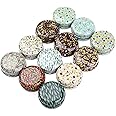 Rarapop 12 Pack Reusable Mini Round Tinplate Candle Tin Jars with Lids, 20ml Small Vintage Travel Tin Cans Refillable Empty Container Bottle for Lip Balm, Salve, Eye Shadow, Powder