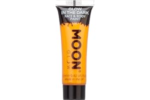 Moon Glow – Glow in the Dark Face & Body Paint - 12ml Orange – Phosphorescent - Charge to Glow
