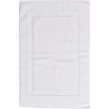 Amazon Basics Banded Bath Mat, White