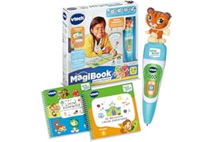 VTech - MagiBook Story'Friends Starter Pack - Coffret Complet avec Stylo Lecteur de Livre Interactif, Livre Jeu Maternelle et Figurine Tigre - Cadeau Enfant de 2 Ans à 8 Ans - Contenu en Français