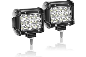 ‎WILLPOWER Willpower 2pc LED Scheinwerfer 4‘’ 10cm 36W LED Arbeitsscheinwerfer 12V 24V Zusatzscheinwerfer Auto Flutlicht Rückfahrscheinwerfer Led Wasserdicht für Offroad Traktor SUV UTV ATV