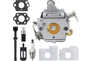 Jrisbo Carburateur pour STIHL MS170 MS180 017 018 Tronçonneuse, Kit d'Accessoires Complet avec Bougie d'Allumage et Filtre à Air Tune Up Kit, Remplace pour Zama C1Q-S57 et 1130-120-0603