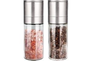 YC Kitchen Macina Pepe, Macina Sale e Pepe, Macina pepe nero con grossolanità regolabile, Macina Spezie (2 pz)