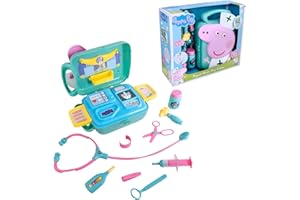 HTI Peppa Pig's Medic Play Center, kit con oltre 10 accessori con custodia per il trasporto, set da gioco medico per bambini, kit di emergenza per bambini, giocattoli educativi per giochi di ruolo, dai 3