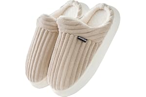 Donpapa Chaussons Femme Homme Pantoufles Hiver Chaud Mousses Pelucheuses Confortables Antidérapantes à Mémoire Intérieur/extérieur