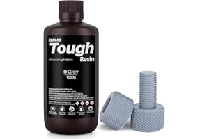 ELEGOO Résine Résistante Tough Resin Résine Solide Robuste pour Imprimante 3D LCD UV 405nm Résine Photopolymère Haute Résistance et Forte Ténacité, Gris 1000G