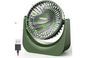 VOXON Ventilateur USB, Ventilateur de Bureau, Ventilateur Silencieux Portable, Mini Ventilateur Puissant, Ventilateur de Table à 5 Vitesses, Ventilateur Bureau pour Maison Bureau Chambre Voiture