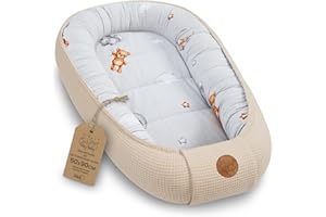 TOTSY BABY Riduttore lettino neonato - 50x90cm nido baby nest antisoffoco culla pod cocoonababy confortevole cotone waffle babynest per neonati Orsacchiotti B