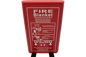 SECURE FIX DIRECT SecureFix Direct Fire Retardant Safety Blanket 1.2M x 1.2M (Quick Release Fireproof Home Kitchen), Red