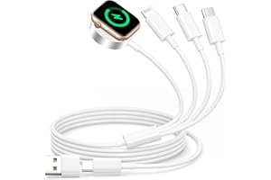 BAMKEY 4 in 2 Multi Fast Charger for Apple Watch, iWatch Charger Cable iPhone and a pple w atch Fast Charger USB C Magnetic Charging Cable for Apple Watch 11/10/9/8/7/6/SE/Ultra, /iPhone/iPad/AirPods/Galaxy