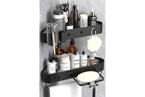 ‎KEGII Kegii Duschablage Ecke Duschregal ohne Bohren Shampoo Halterung für Dusche Duschkorb Schwarz