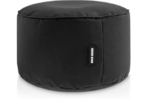 ‎GREEN BEAN Green Bean Sitzsack-Hocker 45x25cm mit EPS-Perlen Füllung - Fußhocker Fußkissen Sitz-Pouf für Sitzsäcke - Bodenkissen für Kinder und Erwachsene - Fußablage Sitzkissen Sitzhocker Schwarz