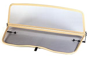 TIEF TECH Tief-Tech Windschott für Volkswagen New Beetle 2002-2010 - Klappbar - mit Schnellverschluss – Beige | Windabweiser | Windblocker | Wind Deflector
