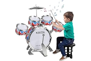 DOCAM Kinder-Schlagzeug, Jazz-Trommel-Set, Spielzeug, Musikinstrumente, frühkindliche Bildung, Weihnachten, Geburtstagsgeschenk, Spielzeug für 3, 4, 5, 6 Jahre alt