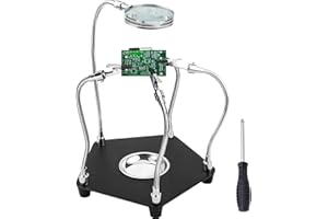 DYDHRER Troisieme Main avec 4 Bras Flexibles, 3eme Main Soudure Electronique pour Réparation Électronique, Soudure, Artisanat, Bijoux et Modelisme, Troisieme Main Soudure