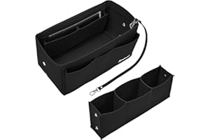 SIMBOOM Feltro Organizer Borsa Donna, Bag in Bag Organizzatore Interno Purse per iPad mini, cosmetici, portafoglio, telefono (Nero, M)