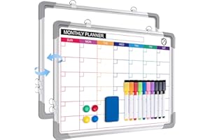 ARCOBIS Whiteboard Monatsplaner Magnetisch - 40x30cm Magnettafel Whiteboard Kalender,HäNgende Doppelseitige Tafel füR Planung, Liste, Zeichnen, Schule, Zuhause, BüRo (Monatskalender)