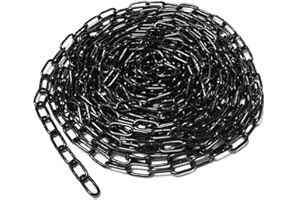BOYIFEIJIE 10m Stahlkette aus Kohlenstoffstahl, Stahlkette 3mm Starke, Kette Schwarz, Gliederkette Meterware, Für Hängezäune, Hundeführungsketten, Schaukelketten, Wäschetrockenketten