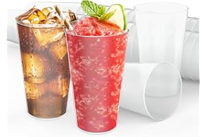 AOLUXLM 50 Pack Gobelets Réutilisables, Répétable tasses 480ML/16OZ(Rempli), Boissons Tasse Noël Anniversaire Mariage- Couleur Givrée