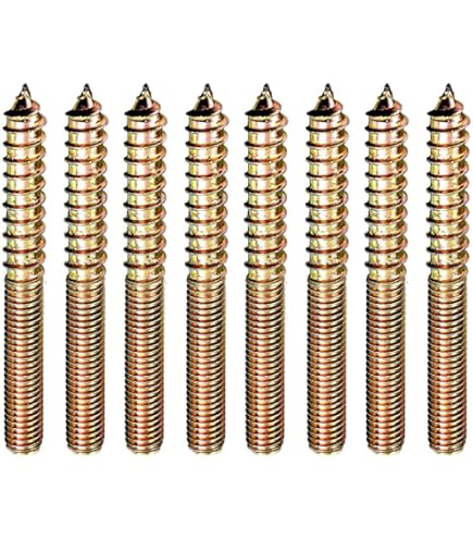 TOP-VIGOR 10Pcs Hanger Bolts, 1/4-20"x2-1/4" Double Headed