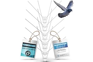 Taubenabwehr Spikes VORMONTIERT 6m - Test SEHR GUT - Edelstahl Vogelabwehr Spikes, Taubenabwehr Balkon, Dach, Fenster - Vogelschutz, Taubenschreck, Vogelschreck, Taubenspike, Taubenschutz 6 Meter