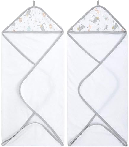 Set Asciugamani Con Cappuccio Aden + Anais MA Fleur, 100% Cotone Morbido, Con Salvietta, Per Bambini, Unisex