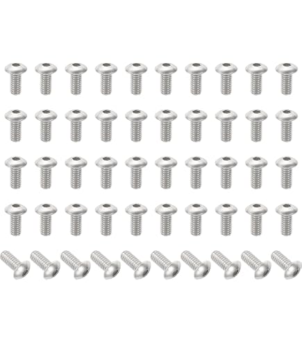 50 Viti A Testa Tonda Phillips #8-32 X 5/8” – Acciaio Inox 304 Con Ossido Nero, Filettatura Piena