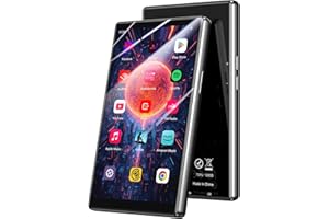 AGPTEK 128GB MP3 Player mit Bluetooth und WLAN, 5 Zoll HD-Touchscreen Android 13 Musik Player mit Spotify, Audible, Amazon Music, YouTube, MP4-Player für Kinder bis zu 1 TB, Schwarz