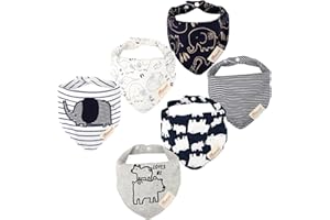 Yafane 6 Bavaglino Neonato Cotone Bavaglini Neonata Bandana Bavaglino Pappa Bambino Drool Panno Per Ruttino Ultra Assorbenti da 0 a 24 Mesi (Multicolor 01)
