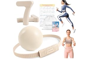 Paleclouds Pilates Kit with Ergonomic 7 Shaped Dumbbells - 2 Pounds & Pilates Ring for Women at Home, Silicone Pates Equipment, Includes Yoga Ball, Portable Bag & Training Guide | Beige