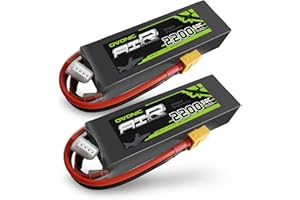 OVONIC Lipo Batterie 3s 11.1V 2200mAh 50C avec XT60 pour RC Evader BX Voiture RC Camion RC Truggy RC Avion UAV Drone FPV (2 Pièces)