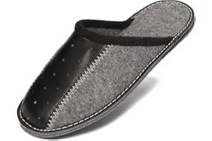 BeComfy Pantofole in Feltro da Uomo Suola in Feltro Molto Leggero Grigio Nero 40 41 42 43 44 45 46 EU