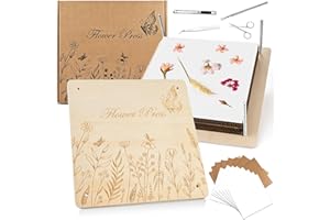 GOLDGE Extra große Blumenpresse für Erwachsene, 27,5 x 27,5 cm, 10 Schichten, Holzblumen-Pressset mit Aufbewahrungstasche, Geschenke für Bastel-Liebhaber